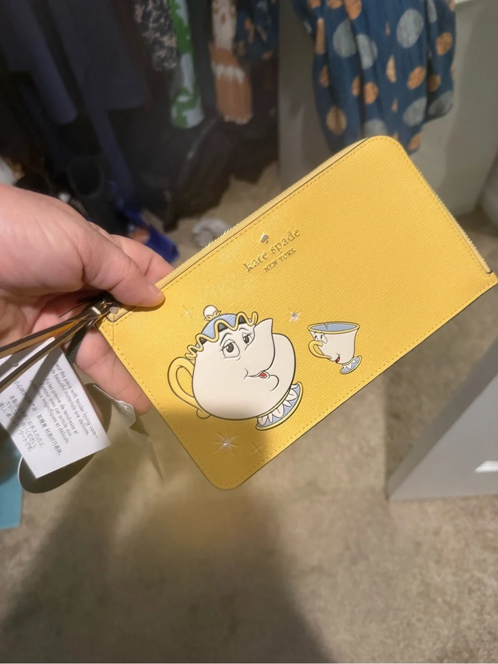 kate spade Yellow Mrs. Potts & Chip Wristlet